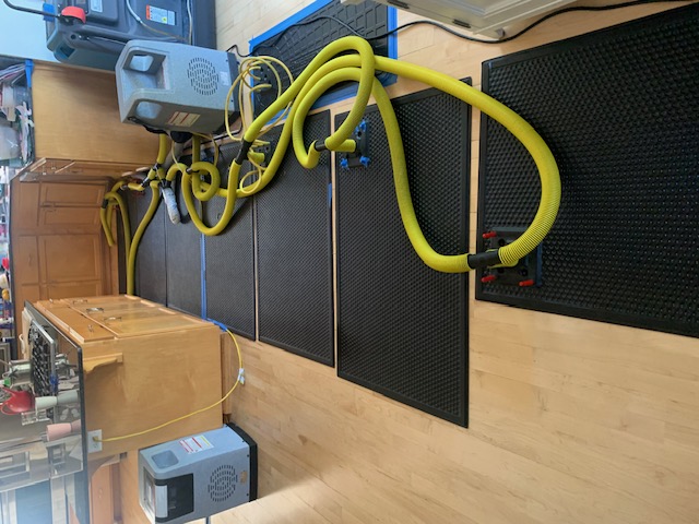 Mitigation equipment placed inside a property